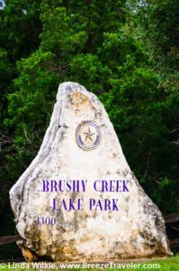Brushy Creek Lake Park Sign
